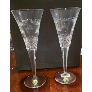 Waterford Crystal Millennium Toasting Flutes Toast to Peace Set of 2 New in Box